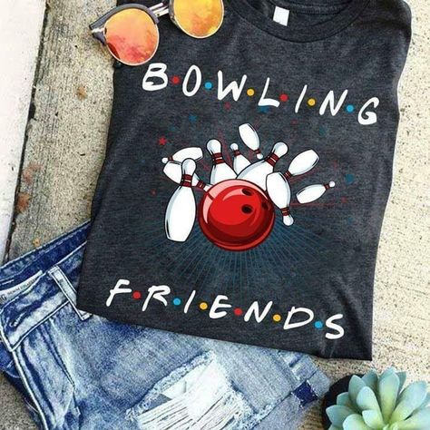 Bowling Friends, Bowling Team Shirts, Team Ideas, Concrete Leaves, Friends Merchandise, Bowling T Shirts, School Spirit Wear, Fundraiser Ideas, Bowling Party