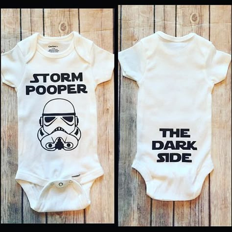 Baby Boy Onesies Diy, Baby Onesies Diy, Starwars Funny, Star Wars Onesie, Funny Onesie, Cricut Baby, Baby Funny, Diy Baby Gifts, Funny Baby Clothes