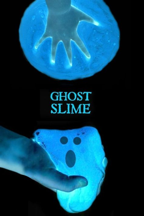 Ghost Slime, Spooky Slime, Make Slime For Kids, Slime Ideas, Halloween Slime, Galaxy Slime, Farm Animal Crafts, Homemade Paint, October Crafts