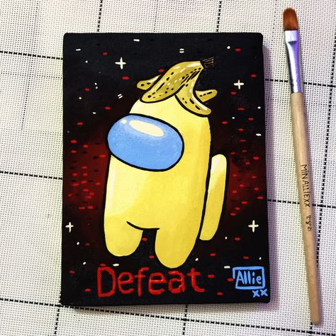 DEFEAT! among us artwork Among Us Painting, Among Us Art, Doodles Drawings, Cute Doodles Drawings, Room Pictures, Painting Art Projects, Paint Ideas, Among Us, Doodle Drawings