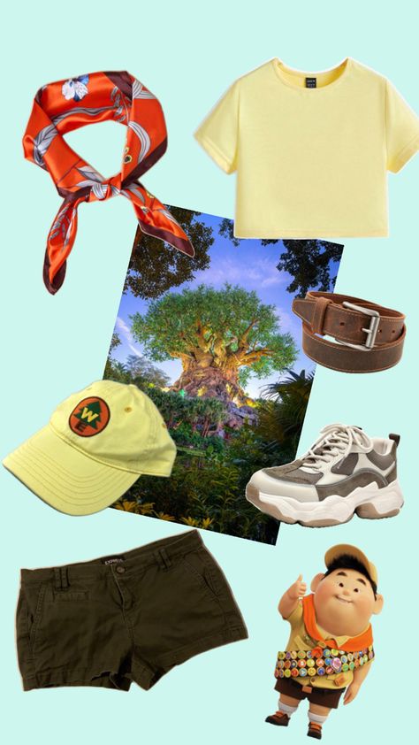 Disney bound/ Russel from Up/ cute animal kingdom outfit Animal Kingdom Outfit, Disney Fits, Up Disney, Disney Bounds, World Trip, Disney World Trip, Disney Outfits, Animal Kingdom, Disney World