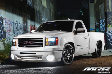 Lowered Street Performance Truck - GMC Sierra by MRR Lowered Gmc Sierra, Gmc Sierra Single Cab, Lifted Gmc, Gmc Suv, Gmc Trucks Sierra, Ranger Truck, Ford Ranger Truck, Dropped Trucks, Cap Logo