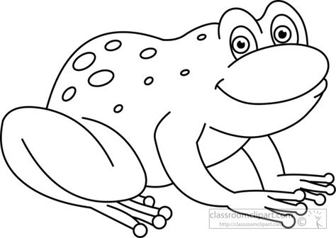 Frog Clipart Black And White, Frog Outline, Zebra Clipart, Black And White Outline, Animal Outline, Classroom Clipart, Animal Cutouts, Outline Images, Frog Pictures