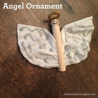 I Did It - You Do It: Angel Ornament Angels Out Of Clothespins, Clothespin Angels Ornament, Clothes Pin Angels, Angel Clothes Pin Craft, Preschool Angel Ornament, Paper Clip Angel Ornament, Angel Clothespin Ornament, Social Media Plan, Coffee Filter Crafts