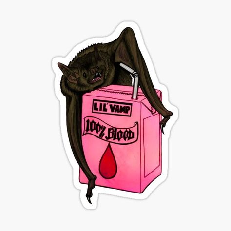 Vampire Stickers for Sale | Redbubble Vampire Stickers, Halloween Heart, Box Sticker, Juice Box, Juice Boxes, Vampire Bat, Playboy Bunny, Stickers For Sale, Sticker Art