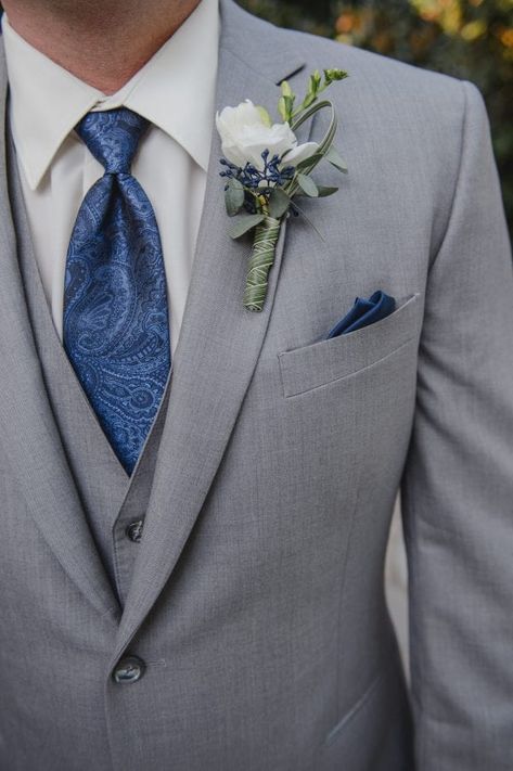 Groom Suit Ideas Grey, Wedding Men Suit Blue, Grey Blue Groomsmen Suits, Wedding Groom Suit Blue, Blue Wedding Theme Groomsmen, Grey Tux Prom, Wedding Suits Groom Blue, Gray Prom Suit, Groom Suit Gray