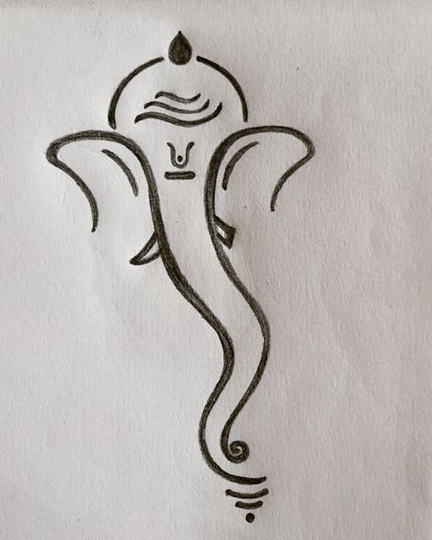 Ganesh Pencil Drawing, Lord Ganesha Drawing Easy, Simple Ganpati Drawing, Ganesha Art Drawing Easy, Lord Ganesha Drawing Pencil, Ganpati Sketch Pencil Easy, Ganesh Drawing Simple, Ganpati Bappa Drawing Easy, Simple Ganesha Drawing