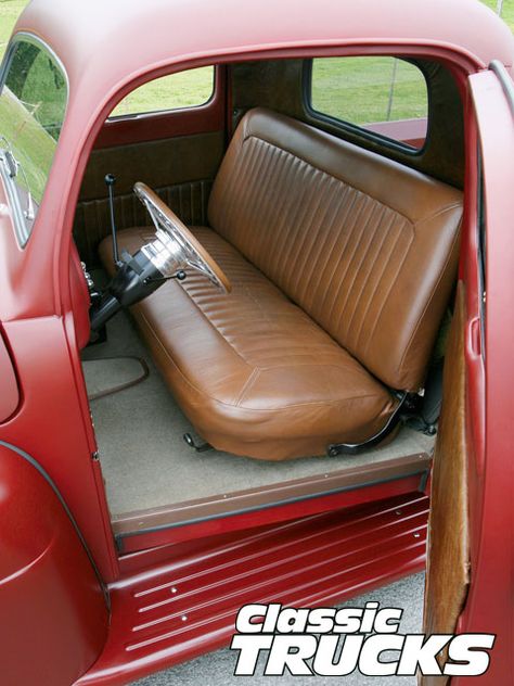 1952 Ford Truck, Classic Trucks Magazine, 1949 Ford, Ford Interior, Ford F1, Automotive Upholstery, Old Ford Trucks, Interior View, Old Pickup Trucks