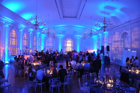 Colony Hall in Blue Uplighting, Staten Island, NY Gala Masquerade, Blue Uplighting, Uplighting Wedding, Wedding Lighting, Lighting Options, Event Lighting, Retirement Party, Nj Weddings, Party Lights