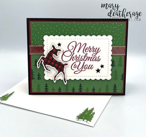 Stampin’ Up! Holly Jolly Wishes with Peaceful Deer Christmas card | Stamps – n - Lingers Deer Christmas Cards, Diy Handmade Paper, Send Christmas Cards, Reindeer Card, Craft Stamps, Deer Christmas, Homemade Christmas Cards, Stampin Up Christmas Cards, Cricut Cards