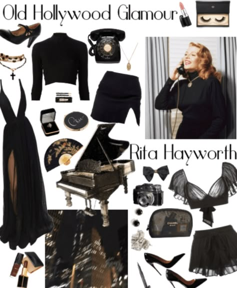 Old Hollywood Aesthetic, Ideas For Date Night, Hollywood Aesthetic, Glamour Outfit, Vintage Hollywood Glamour, White Png, Glam Outfit, Dark Feminine Aesthetic, Rita Hayworth