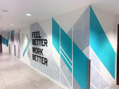 Colmore Building, Birmingham - Soulful Creative Office Interior Design Creative, Wall Transformation, Office Wall Graphics, Office Graphics, Office Mural, Office Wall Design, Textured Paint, Spa Interior, Youth Room