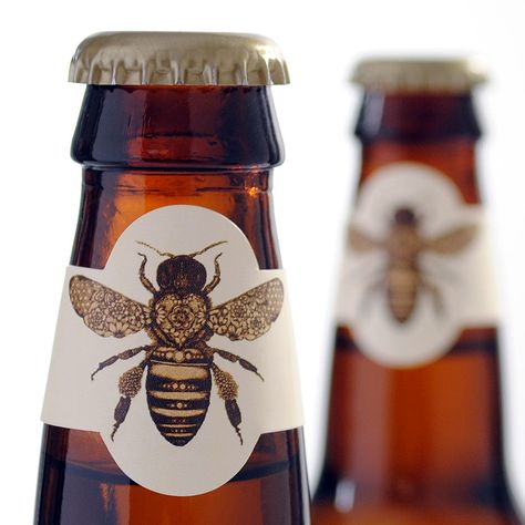 Mead Label Design, Honey Bottle Packaging, Mead Label, Honey Mead, Honey Label Design, Bottle Lables, Beer Bottle Design, Honey Jar Labels, Honey Label