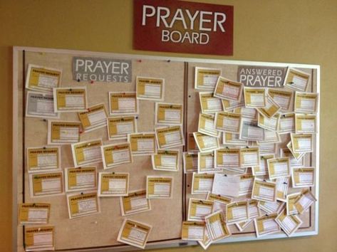 Prayer Board Ideas, Prayer Room Ideas, Motivation Ideas, Prayer Stations, Sunday School Rooms, Godly Inspiration, Prayer For Church, Welcome Center, Youth Groups