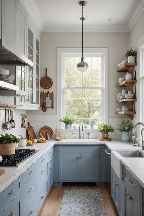 Galley Kitchen Cottage, Tiny Long Kitchen Ideas, Galley Kitchen Shelves, Half Galley Kitchen, Kitchen Ideas For Galley Kitchen, Galley Kitchen Painted Cabinets, Galley Kitchen Paint Ideas, 50s Galley Kitchen Remodel, Kitchen Remodel Narrow Layout