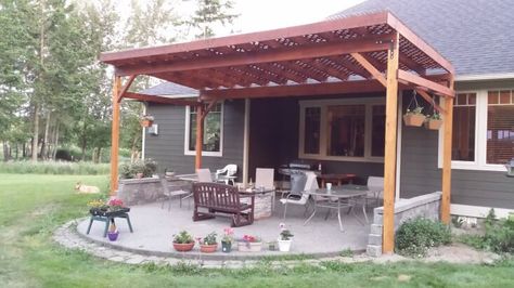 Finished cover large Diy Covered Patio, Diy Outdoor Patio Ideas, Diy Patio Cover, Diy Patio Ideas, Pergola Diy, Inspiring Outdoor Spaces, Patio Grande, Covered Patios, Patio Pergola