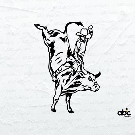 Bull Riding Silhouette, Bull Riding Tattoos Rodeo, Bull Rider Art, Western Bull Tattoo, Bullfighter Tattoo, Save A Horse Ride A Cowboy Tattoo, Bull Rider Drawing, Bronc Rider Tattoo, Bucking Bull Tattoo