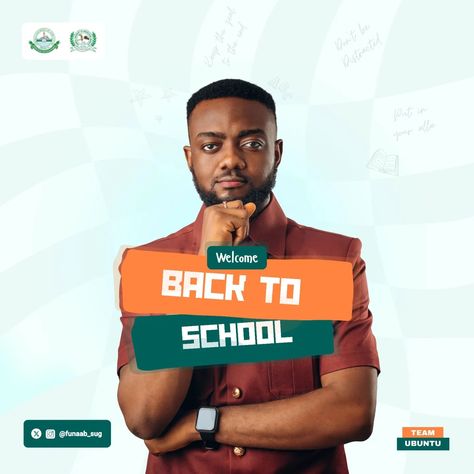 Flyer design for FUNAAB SUG Welcome back to school Funaabites Welcome Back To School Flyer Design, Back To School Flyer Design, School Flyer Design, Back To School Flyer, Leadership Goals, Instagram Flyer, Christian Graphic Design, School Flyer, Welcome To School