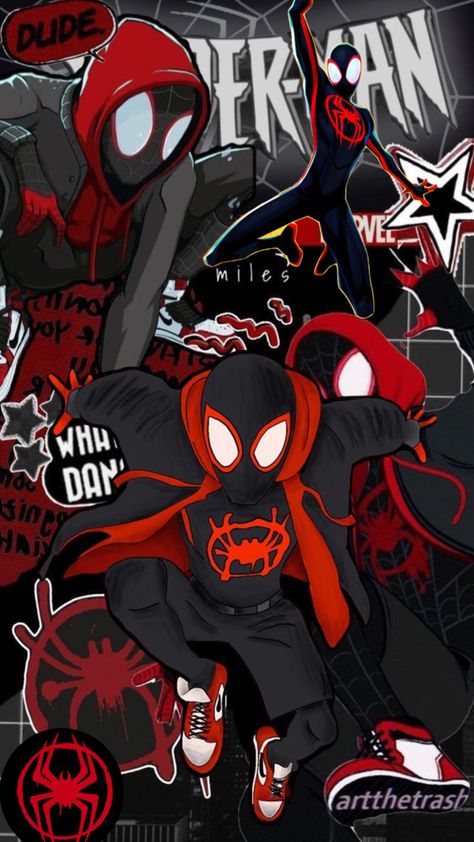 Red And Blue Suit, Miles Morales Wallpaper, Stars And The Moon, Spiderman And Spider Gwen, Disney Pop Art, Spiderman Comic Art, Easy Graffiti Drawings, Batman Comic Wallpaper, Spiderman Wallpaper