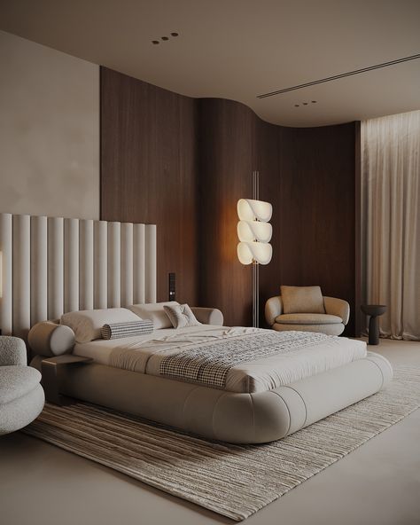 New project of bedroom and bathroom zone in neominimalistic style by us. Client: private Location: Copenhagen 2024 By @kf.3dsolutions #design #cg #interior #bedroomdesign #wood #woodinterior #darkwood #softminimalism #interiordesign #bedroominspo #bedroomideas #render #renderservice #cgservice #architecture Bedroom Wall Detail, Trending Master Bedrooms 2024, Restoration Hardware Bedroom Inspiration, Restoration Hardware Bedroom, Luxury Hotel Bedroom, Simple Bedroom Decor, Luxury Hotel Room, Bedroom Ambiance, Modern Luxury Bedroom