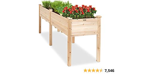 Amazon.com: Best Choice Products 72x23x30in Raised Garden Bed, Elevated Wood Planter Box Stand for Backyard, Patio, Balcony w/Divider Panel, 6 Legs, 300lb Capacity - Natural : Patio, Lawn & Garden Outdoor Raised Garden Beds, Elevated Planter, Raised Garden Bed Kits, Elevated Gardening, Raised Vegetable Gardens, Bed Wooden, Raised Flower Beds, Planter Garden, Garden Planter Boxes