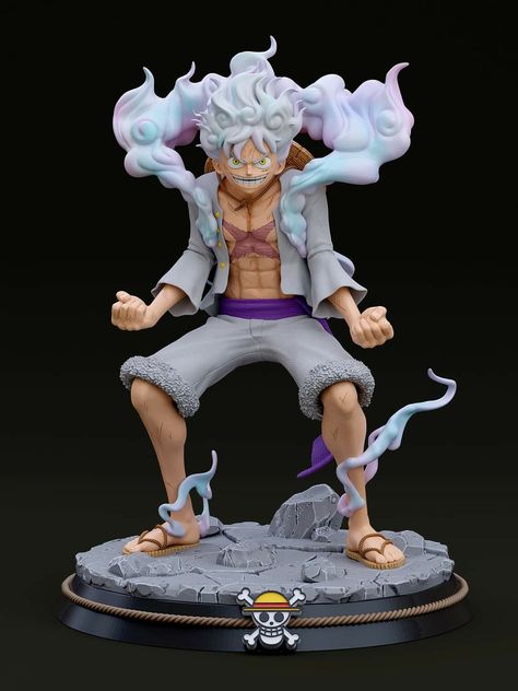 Luffy Gear 5 Statue, One Piece Figures Collection, Gear 5 Luffy Tattoo, Luffy Tattoo, One Piece Gear 5, Gear 5 Luffy, Action Figure One Piece, Easy Clay Sculptures, One Piece Wallpaper