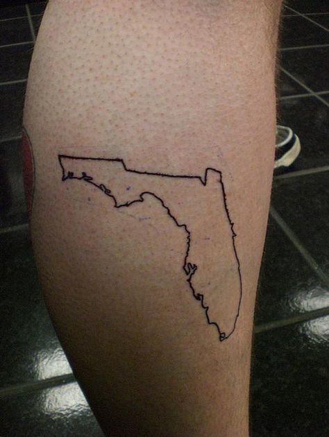 Florida Outline <3 Florida Outline Tattoo, Florida Outline, Florida Tattoo, Tattoo Pieces, Florida Tattoos, Outline Tattoo, Discreet Tattoos, Leg Tattoo, Elegant Tattoos