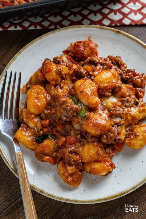 Bolognese Gnocchi, Recipes Gnocchi, Gnocchi Bolognese, Gnocchi Bake, Recipes With Parmesan Cheese, Baked Gnocchi, Fresh Tomato Sauce, Potato Dumplings, Hello Fresh Recipes