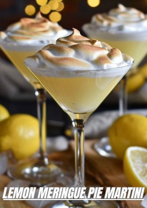 Tonya Spanglo Tonya Spanglo, Cabin Food, Vodka Lemon, Meringue Topping, Martini Ingredients, Lemon Meringue Pie, Meringue Pie, Alcohol Drink Recipes, Lemon Meringue