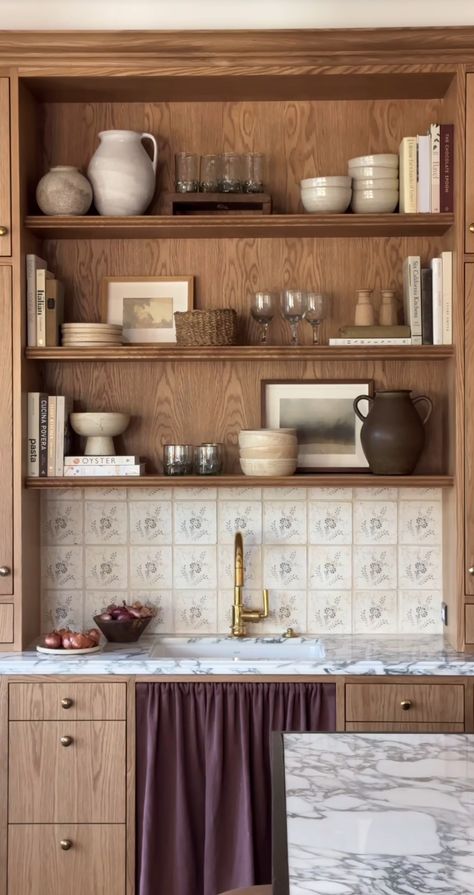 Built In Hutch Kitchen, Shelf Arrangement, Built In Hutch, Built In Pantry, Kitchen Hutch, Neutral Kitchen, Diy Kitchen Remodel, House Of Beauty, French Country Kitchen