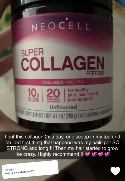 Neocell Super Collagen, Natural Nail Tips, Healthy Drinks Recipes, Whitening Soap, Hair Starting, Drinks Recipes, Collagen Peptides, Beauty Skin Care Routine, Like Crazy