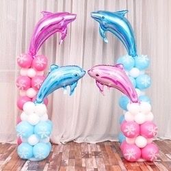 Dolphin Birthday Parties, Celebration Activities, Dolphin Party, Birthday Party Home, Arch Balloon, Ocean Theme Birthday, Ocean Birthday Party, Balloon Birthday Party, Balloons Wedding