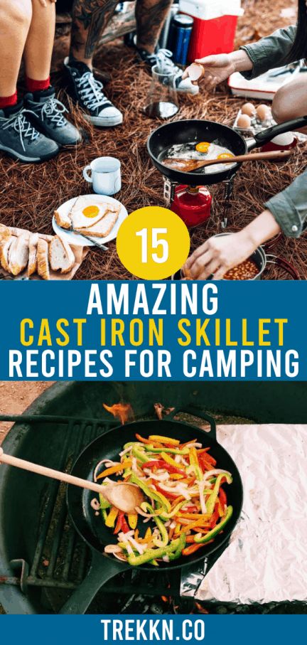 If you're wondering if you can use a cast-iron skillet over the campfire, the answer is a resounding yes. Not only can you use it, but after you try one or two of these camping recipes, you'll want to use one all the time. From the way it cooks your food to perfection and the ease of cleanup, you'll quickly discover using cast-iron over the campfire or grill is the way to go. #camping #campingrecipes #castiron #campfire #outdoors #campingfood Camp Iron Recipes, Campfire Meals Cast Iron, Camping Meals Cast Iron Skillet Recipes, Electric Skillet Recipes Breakfast, Large Cast Iron Skillet Recipes, One Pot Cast Iron Meals, Cast Iron Skillet Recipes Camping, Cast Iron Camping Recipes, Easy Cast Iron Skillet Recipes