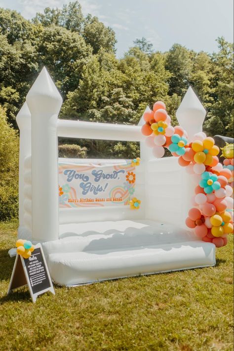 #balloons #bouncehouse #balloondecor #onestock #groovyone #twinbirthday #bohobirthday #boho #partyinspo #groovy #picnic #firstbirthday #bohemianpicnic #party #twinbirthday #summerparty #palletpicnic #diy #groovybirthday #festivalparty #60s #70s #vintagebohoparty #firstbirthdayideas #genderneutralparty #kidsbirthday #summerparty #trendy #birthdaypartyideas #birthdaydecoration Groovy Bounce House, Vibe Party, First Bday, Groovy Party, Groovy Birthday, Hippie Party, Company Picnic, Boho Birthday, Twin Birthday