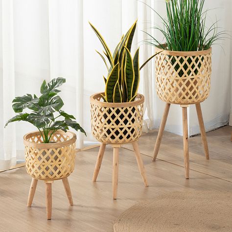 Bamboo Flowers Decoration, Flower Wooden Stand, Bamboo Flower Arrangement, Bamboo Storage Baskets, Bamboo Flower Stand, Storage Nursery, Stand Plant, Bamboo Weaving, Storage Stand