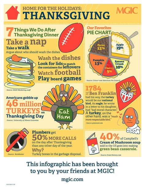 Thanksgiving Infographic Thanksgiving Infographic, Thanksgiving Fun Facts, Thanksgiving Contest, Holiday Infographic, Turkey Facts, Dinner Pies, Holiday Facts, Thanksgiving History, Thanksgiving Facts