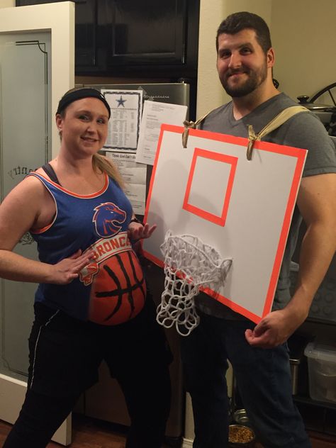 Basketball Hoop Costume, Basketball Costume Ideas, Basketball Costume, Diy Basketball, Pregnancy Costumes, Rope Skipping, Pregnant Halloween Costumes, Homecoming Week, Costume Ideas For Couples