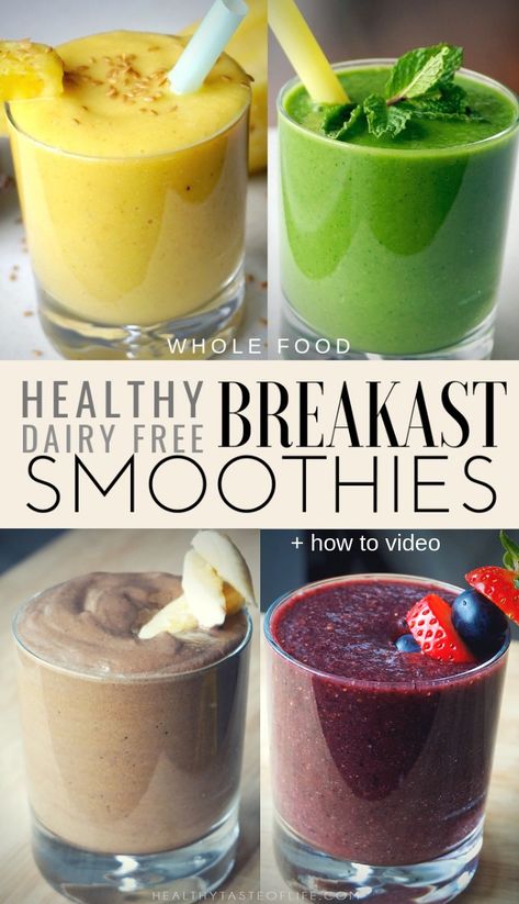 Healthy Dairy Free Breakfast Smoothie Recipes | Healthy Taste Of Life Vegan Breakfast Smoothie, Healthy Meal Replacement, Free Smoothie Recipes, Low Carb Granola, Dairy Free Breakfast, Dairy Free Smoothies, Peach Smoothie, Smoothie Fruit, Dairy Free Breakfasts