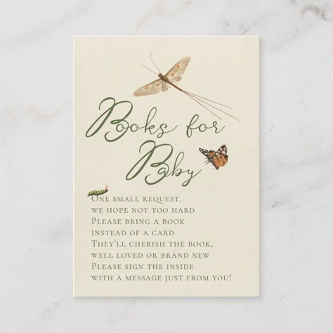 Love Bug Baby Shower Ideas, Baby Shower Guest Sign In Ideas, Dragonfly Baby Shower Ideas, Vintage Book Baby Shower Theme, Little Love Bug Baby Shower Theme, Love Bug Baby Shower Theme, Cottage Core Baby Shower Theme, Baby Shower Themes Gender Neutral, Bug Themed Baby Shower