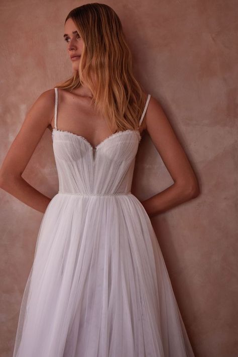 Blumarine - Wedding Dress | Milla Nova Fluffy Wedding Dress, Mermaid Bow, Short White Dress Wedding, Tea Wedding, Official Dresses, Knee Length Wedding Dress, Bridal Wardrobe, Satin Bridal Gowns, Tulle Wedding Dresses