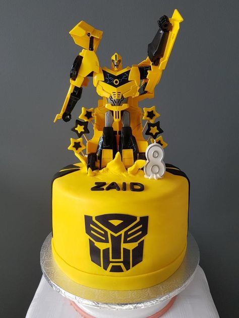 Transformer Cakes For Boys, Birthday Cake Transformers, Transformers Cake Ideas, Bumblebee Transformers Cake, Bumblebee Birthday Cake, Bumble Bee Transformer Cake, Bumblebee Cake, Toddler Cake, Gabby Birthday