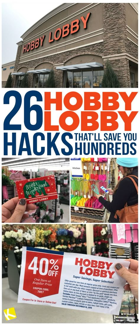 Learn how to use coupons and discounts to save at least 60% (or up to 90%) at Hobby Lobby. Save more money with these smart hacks. Hobby Lobby Hacks, Hobby Lobby Sales, Store Hacks, Money Savers, Extreme Couponing, Money Saving Ideas, Saving Ideas, Money Saver, Shopping Tips