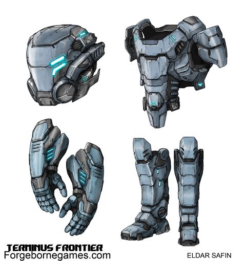 ArtStation - Terminus Frontier - Heavy armor set Futuristic Helmet Design, Zombie Rpg, Space Oc, Soldier Design, Space Armor, Robot Head, Sci Fi Armor, Heavy Armor, Sci Fi Character Design