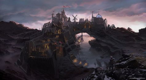 The Elder Scrolls V: Skyrim Concept Art by Ray Lederer Skyrim Scenery Landscapes, Video Game Worlds Concept Art, Skyrim Cities, Skyrim City, Skyrim Dnd, Skyrim Artwork, Skyrim Scenery, Skyrim Landscape, Skyrim Concept Art