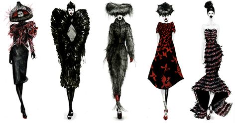 Connie Lim on Behance Francois Berthoud, Gothic Mode, Miku Cosplay, Savage Beauty, Mcqueen Fashion, Fashion Sketchbook, Fashion Illustration Sketches, Fashion Figures, Fashion Portfolio