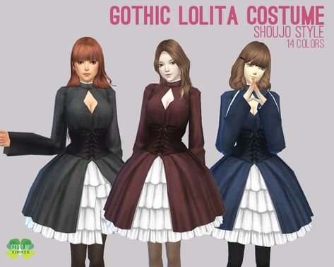 Sims 4 Cc Clothes Female Vampire, Sims 4 Gothic Cc Maxis Match, Sims 4 Corset Dress, Sims 4 Gothic Cc Clothes, Sims 4 Cc Steampunk, Gothic Sims 4 Cc, Sims 4 Cc Victorian, Sims 4 Halloween Costumes, Smooth Long Hair