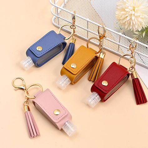 30ml Hand Sanitizer Case Mini Disinfectant Hands Portable Hydroalcoholic Gel Bottle Hand Sanitizer Leather Case Health Keychain|Hooks & Rails| - AliExpress Hand Sanitizer Bottle, Bottle Keychain, Sanitizer Bottle, Sanitizer Holder, Tassel Keyring, Keychain Holder, Hand Sanitizer Holder, Hand Hygiene, Reusable Bottle