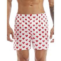 Playful White Pajama Shorts For Pajama Party, Casual Summer Sleep Boxer Briefs, Playful Printed Cotton Shorts, Summer Sleep Boxer Briefs, Playful White Cotton Pajama Shorts, Summer Sleep Boxer Briefs Short Length, Trendy Summer Boxer Briefs, White Heart Print Bottoms For Summer, Casual Heart Print Bottoms For Pajama Party