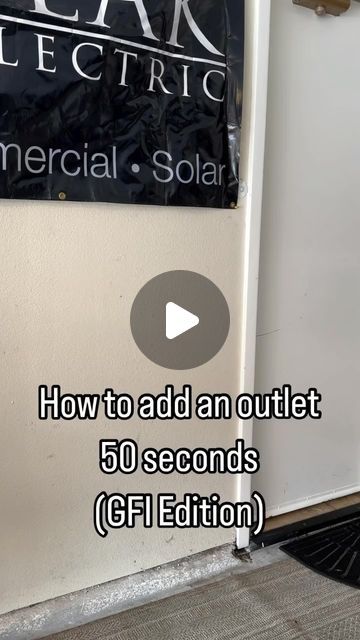 Peak Electric on Instagram: "50 seconds how to add a GFI outlet in garage. #electrician #diy #construction" Adding Electrical Outlets Diy, Electrical Wiring Outlets, Add Electrical Outlet, Gfi Outlet, Wiring Outlets, Residential Wiring, Diy Construction, House Wiring, Diy Electrical