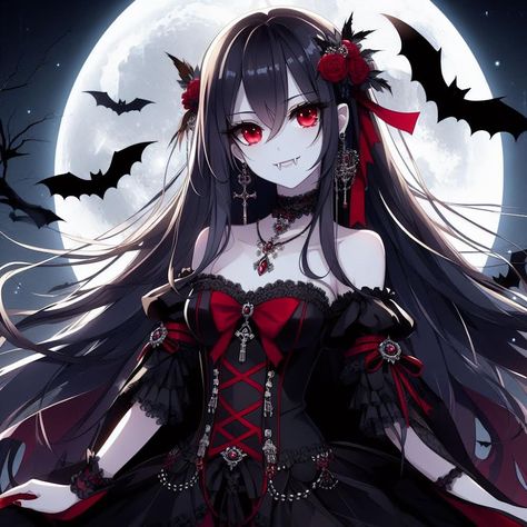 #vampire #anime #animeicons #aesthetic Anime Vampire Character Design, Vampire Girl Animes, Vampire Anime Wallpaper, Vampire Queen Outfit, Vampire Pfp Girl, Female Vampire Anime, Vampire Anime Characters, Vampire Anime Woman, Vampire Art Anime